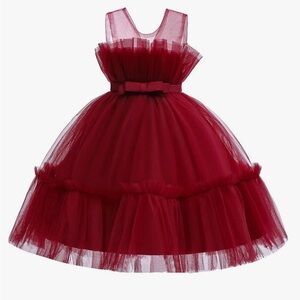 Burgundy Princess Tulle Dress | Special Occasion